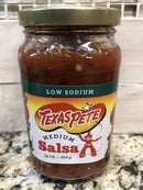 Texas Pete Low Sodium Medium Salsa 16 oz Jar Pepper Wing Chip Dip