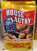 TWO BAGS House Autry Yellow Plain Corn Meal 2 lb. Bag Bread Muffins Sticks