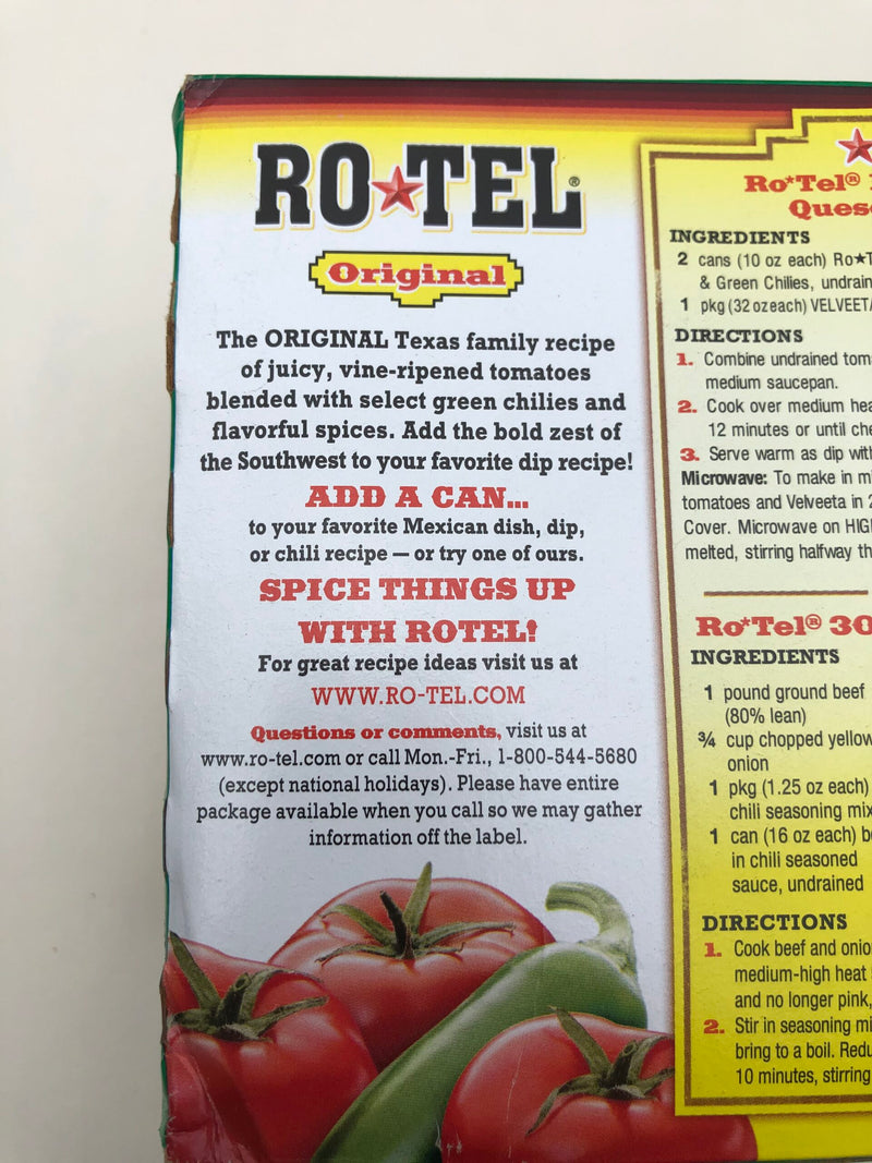 8 ROTEL Original Diced Tomatoes and Green Chilies 10 oz Cans FREE SHIP RO*TEL