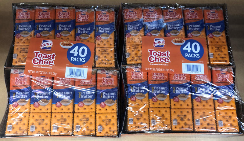 80 packs Toastchee Lance Sandwich Crackers Cheese Peanut Butter NABS FREE SHIP