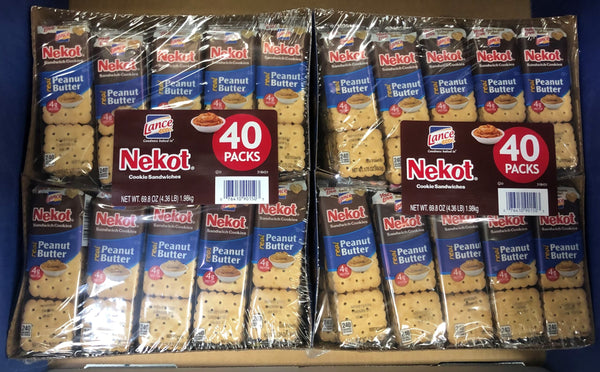 80 Packs Nekot Lance Cookie Sandwich Peanut Butter Crackers NABS FREE SHIP