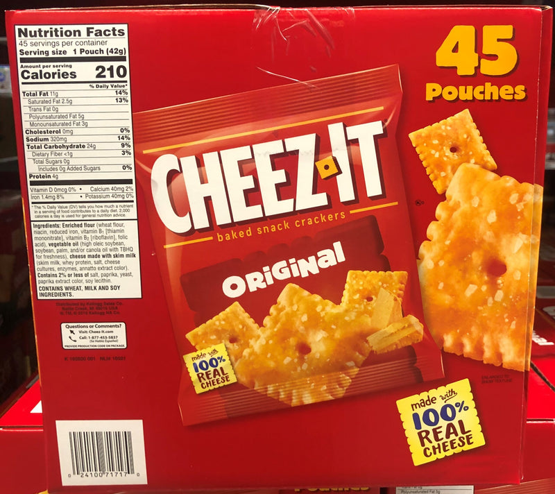 Cheez-It Original Baked Cheese Cracker Snack Packs 1.5 oz 45 packs FREE SHIP