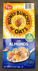 Post Honey Bunches of Oats with Crispy Almonds Cereal 48 oz 2 Bags Breakfast Milk