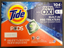 Tide PODS Ultra Oxi Liquid Detergent Pacs 104 Loads Washing Laundry