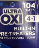 Tide PODS Ultra Oxi Liquid Detergent Pacs 104 Loads Washing Laundry