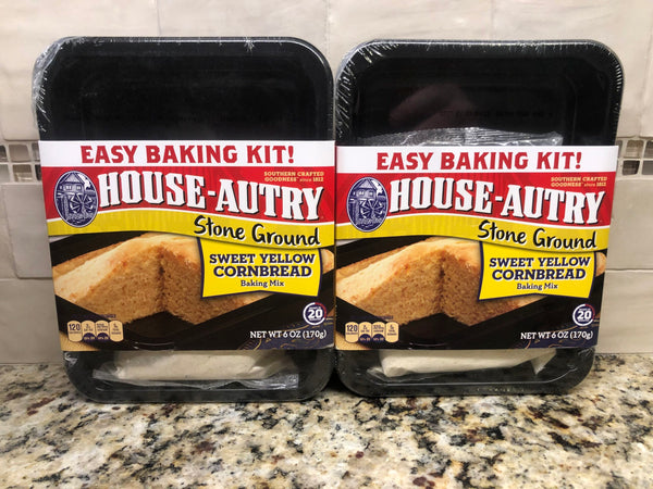 TWO KITS House Autry Stone Ground Sweet Yellow Cornbread Baking Mix Muffin