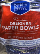 Berkley Jensen Premium Designer Paper Bowl 20 oz 150 count lunch chili ice cream