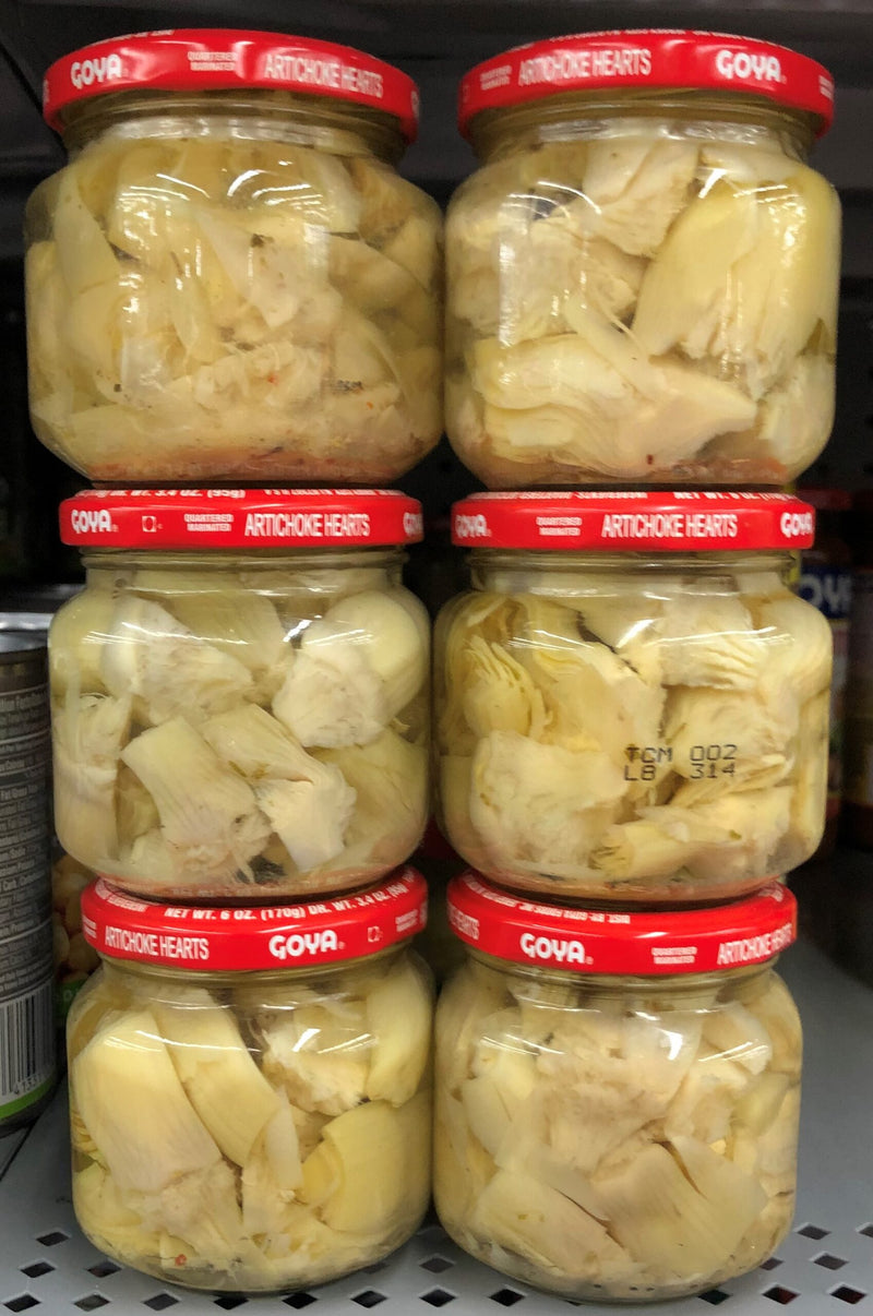 6 JARS Goya Quartered Marinated Artichoke Hearts 6 oz Jar Spanish