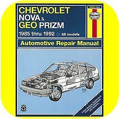 Repair Manual Book Chevrolet Nova and Geo Prizm 85-92