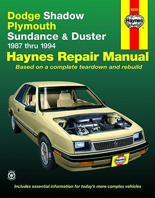 Repair Manual Book Dodge Shadow Ply Sundance Duster new