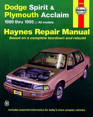 Repair Manual Book Dodge Spirit Plymouth Acclaim 89-05