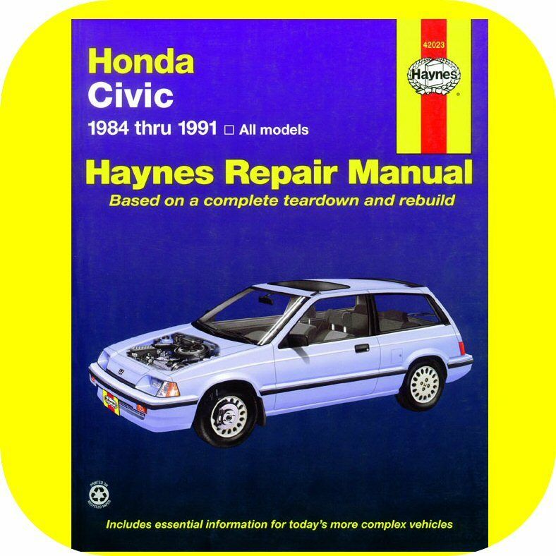 Repair Manual Book Honda Civic 84-91 Owners Shop Engine