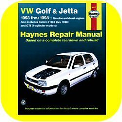 Repair Manual Book VW Golf Jetta GTI Cabrio Volkswagen