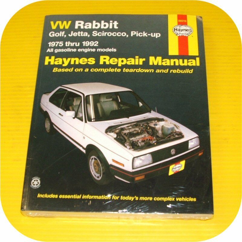 Repair Manual Book VW Rabbit Jetta Scirocco GAS Owners