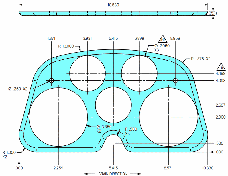 Billet Glove Box Dash Panels for Land Cruiser FJ40 Speedometer Tach Oil