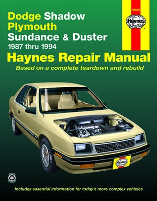 Repair Manual Book Dodge Shadow Ply Sundance Duster new