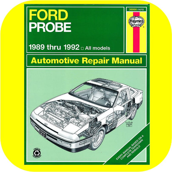 Repair Manual Book Ford Probe & turbo 89-92 owners shop