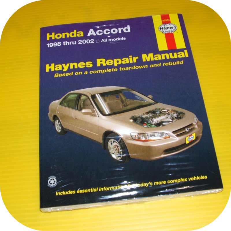 Repair Manual Book Honda Accord 98-02 DX EX LX Owners