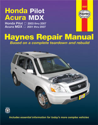 Repair Manual Book Honda Pilot & Acura MDX 01-07 Owners