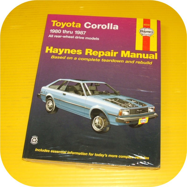 Repair Manual Book Toyota Corolla 80-87 Owners RWD GTS