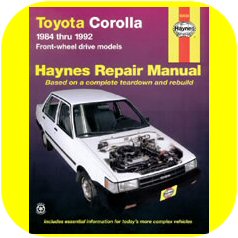 Repair Manual Book Toyota Corolla 84-92 Owners FWD 4AFE