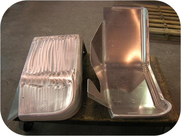 Aluminum Front Fenders w/ Inner Skirt (pair) 3 1/2" Wider